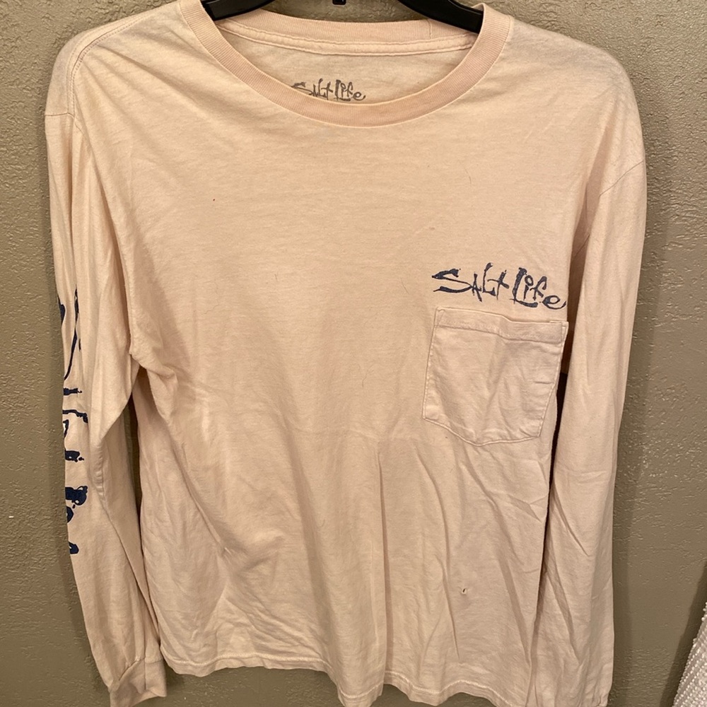 Salt Life beige thin long sleeve tee